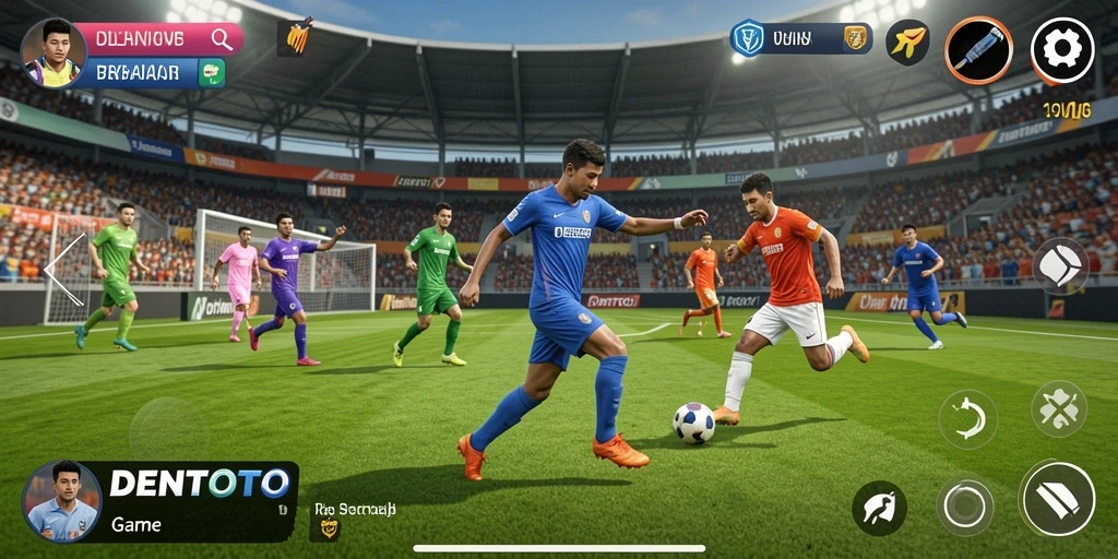 Tangkapan layar DENTOTO menunjukkan aksi gameplay yang mendebarkan dalam olahraga.