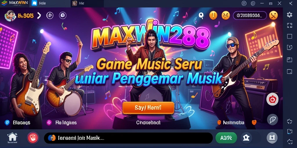 Screenshot gameplay <strong>MAXWIN288</strong> menunjukkan keseruan bermain musik bersama teman.