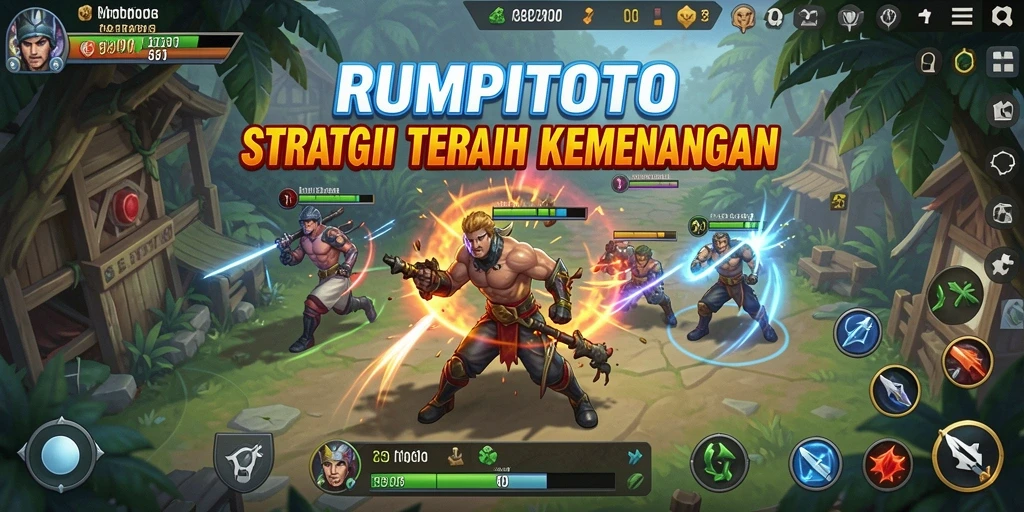Screenshot gameplay RUMPITOTO menunjukkan aksi strategi yang mendebarkan.