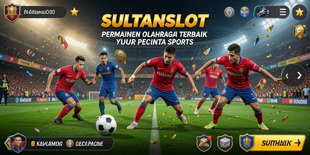 Screenshot SULTANSLOT menunjukkan pemain beraksi dalam pertandingan olahraga.