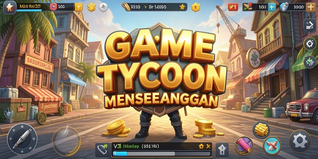 Menampilkan gameplay menarik V21 dalam membangun bisnis Tycoon.